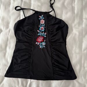 DKNY black tankini top size small